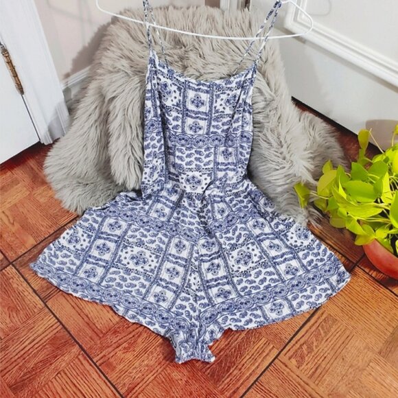 Vintage Bohemian Low Back Cheeky Romper Short- Size M - Picture 2 of 8